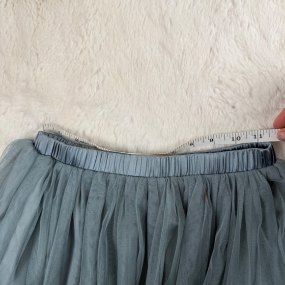 Lace & Beads Boutique Tulle A-Line Midi Skirt Blue Women's Size 10 - Picture 5 of 8
